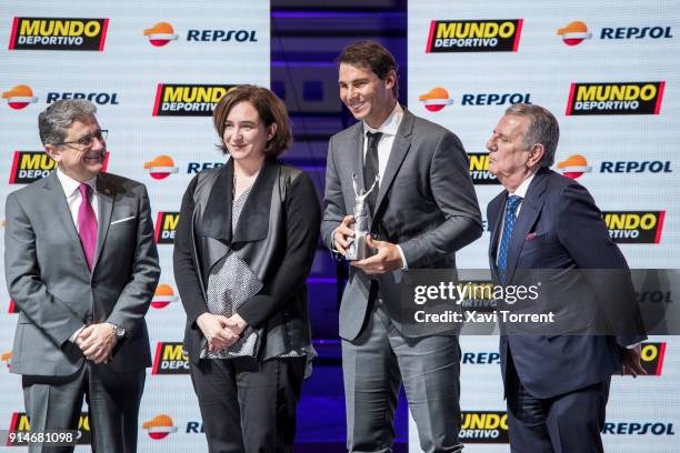 Rafael Nadal receives the best sportman of the year award during the 70th Mundo Deportivo Gala on February 5, 2018 in Barcelona, Spain.