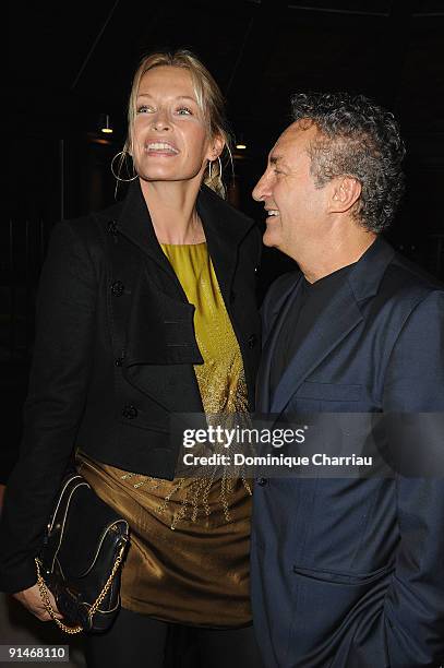 Estelle Lefebure and Saverio Moschillo attends the John Richmond Cocktail party as part of the Paris Womenswear Fashion Week at the John Richmond...