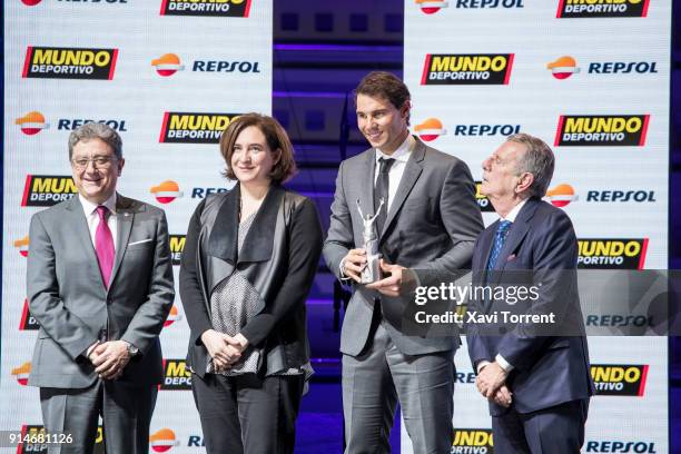 Rafael Nadal receives the best sportman of the year award during the 70th Mundo Deportivo Gala on February 5, 2018 in Barcelona, Spain.