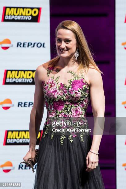 Mireia Belmonte receives the sports excellence award during the 70th Mundo Deportivo Gala on February 5, 2018 in Barcelona, Spain.