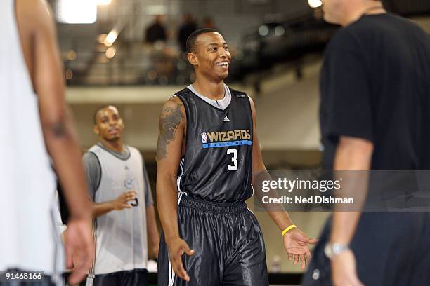 Caron Butler of the Washington Wizards smiles during the 2009 NBA Training Camp at the Siegel Center on the campus of Virginia Commonwealth...