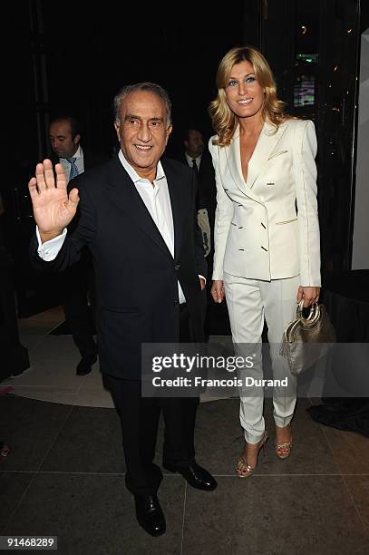 Emilio Fede and Raffaella Zardo attend John Richmond Cocktail as part of the Paris Womenswear Fashion Week on October 5, 2009 in Paris, France.