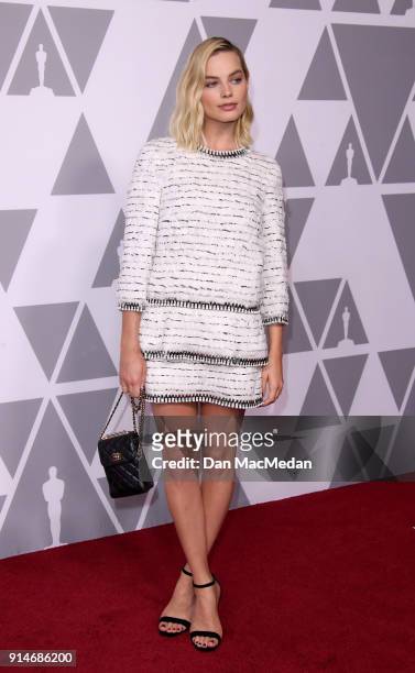 Actor Margot Robbie attends the 90th Annual Academy Awards Nominee Luncheon at The Beverly Hilton Hotel on February 5, 2018 in Beverly Hills,...
