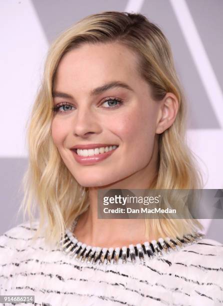 Actor Margot Robbie attends the 90th Annual Academy Awards Nominee Luncheon at The Beverly Hilton Hotel on February 5, 2018 in Beverly Hills,...
