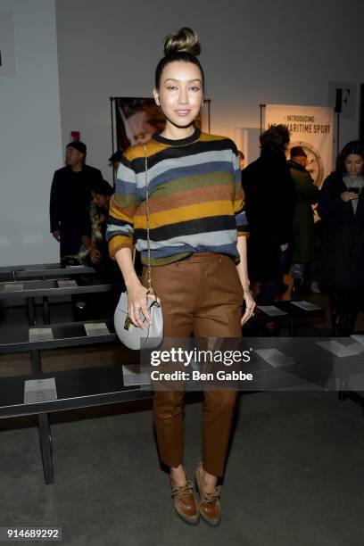 Actress Renee Puente attends the Todd Snyder fashion show during New York Fashion Week at Pier 59 on February 5, 2018 in New York City.