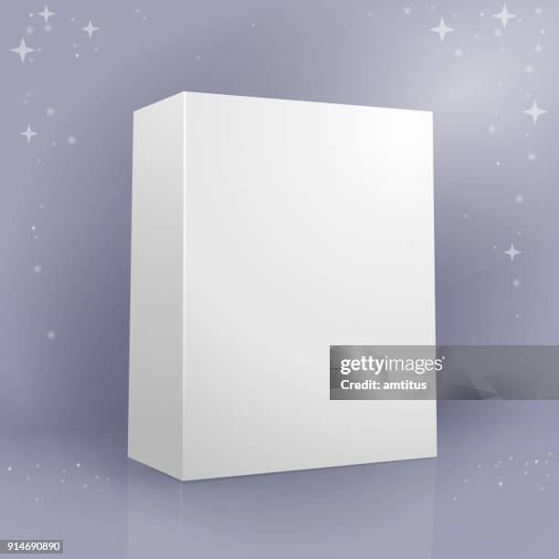 blank box with glitters - box packaging mockup stock illustrations