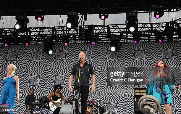 Vocalist Cindy Wilson, Vocalist Fred Schneider and Vocalist Kate Pierson of The B-52s perform during Day 3 of the 2009 Austin City Limits Music...