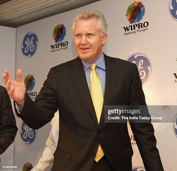 Jeffrey R. Immelt, chairman and CEO of GE at the 'GE healthcare and Wipro' press meet in New Delhi.