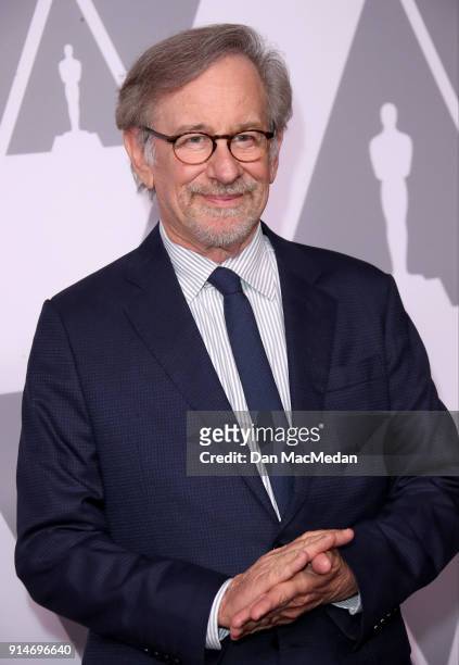 Director Steven Spielberg attends the 90th Annual Academy Awards Nominee Luncheon at The Beverly Hilton Hotel on February 5, 2018 in Beverly Hills,...