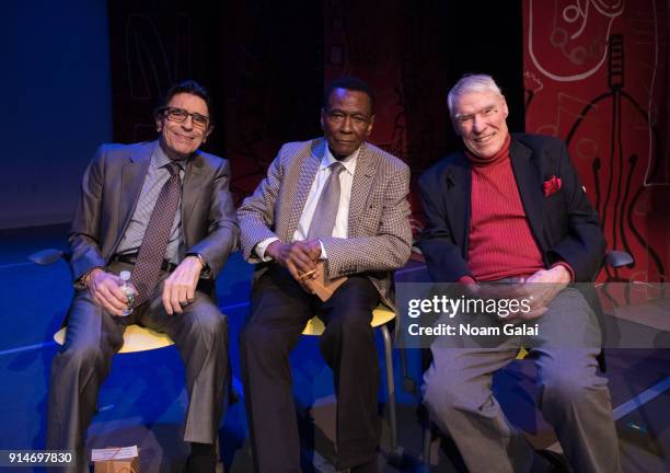 Edward Villella, Arthur Mitchell and Jacques dAmboise pose for a photo during Jacques d'Amboise's "Art Nest: Balanchine's Guys" on February 5, 2018...