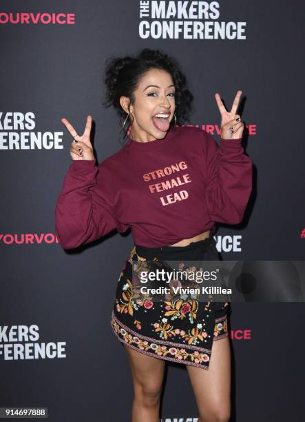 Liza Koshy attends The 2018 MAKERS Conference at NeueHouse Hollywood on February 5, 2018 in Los Angeles, California.