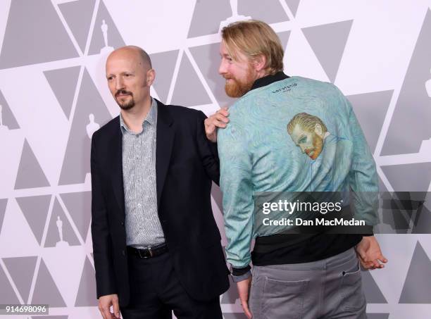 Producer Ivan Mactaggart and director Hugh Welchman attend the 90th Annual Academy Awards Nominee Luncheon at The Beverly Hilton Hotel on February 5,...