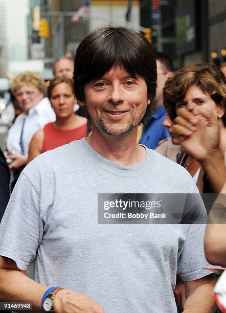 Documentary filmmaker Ken Burns visits "Late Show with David Letterman" at the Ed Sullivan Theater on August 19, 2009 in New York City.