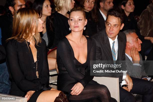 Carine Roitfeld, Kate Moss and Jamie Hince attend Yves Saint Laurent Pret a Porter show as part of the Paris Womenswear Fashion Week Spring/Summer...