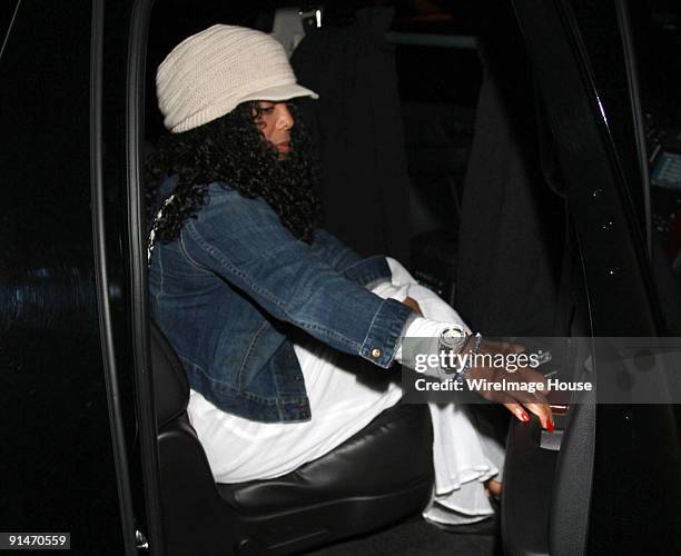 In this handout photo provided by Arnold Turner, singer Janet Jackson arrives at the Van Nuys Airport on June 26, 2009 in Van Nuys, California. Her...