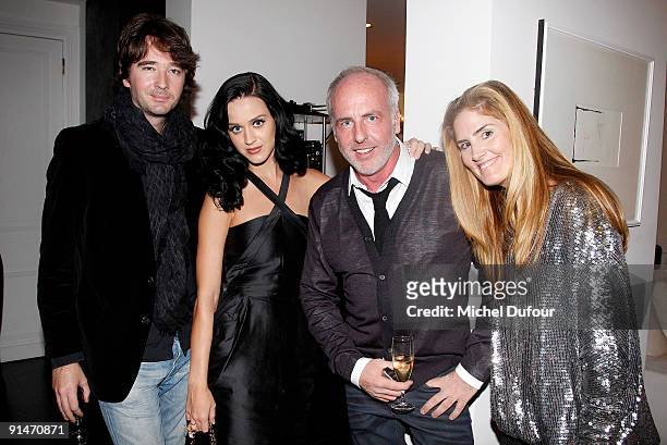 Antoine Arnault, Katy Perry, Kevin Wendle and Mary Alice Haney attend the Kevin Wendle Cocktail for Fashion Week Celebration on October 3, 2009 in...