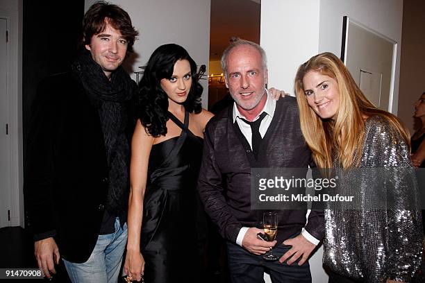 Antoine Arnault, Katy Perry, Kevin Wendle and Mary Alice Haney attend the Kevin Wendle Cocktail for Fashion Week Celebration on October 3, 2009 in...
