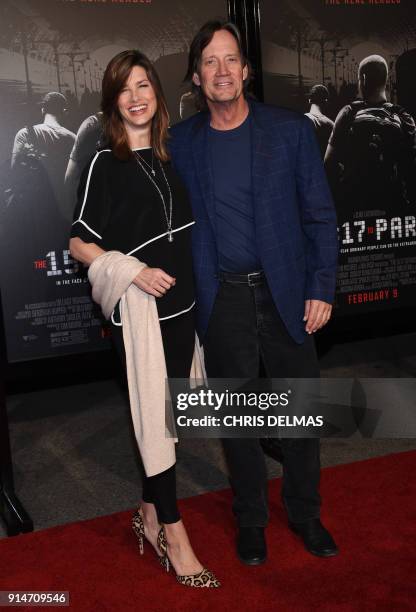 Actor Kevin Sorbo and his wife Sam arrive for the world premiere of "The 15:17 to Paris" at the Warner Bros. Studios SJR theatre in Burbank,...