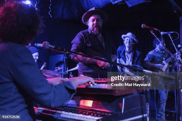 Nathaniel Rateliff and the Night Sweats perform during an EndSession hosted by 107.7 The End at Chop Suey on February 5, 2018 in Seattle, Washington.