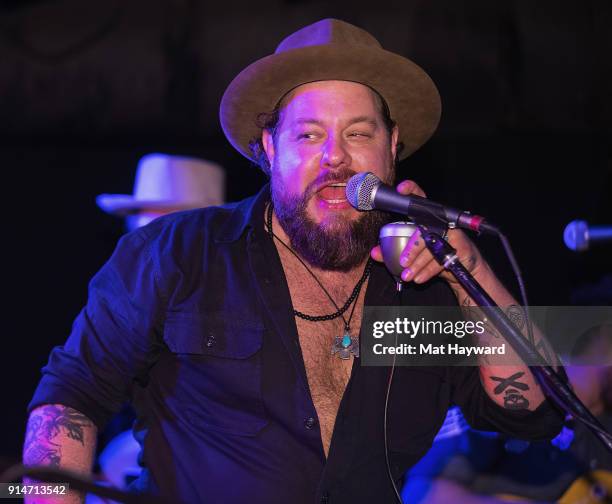 Nathaniel Rateliff and the Night Sweats perform during an EndSession hosted by 107.7 The End at Chop Suey on February 5, 2018 in Seattle, Washington.