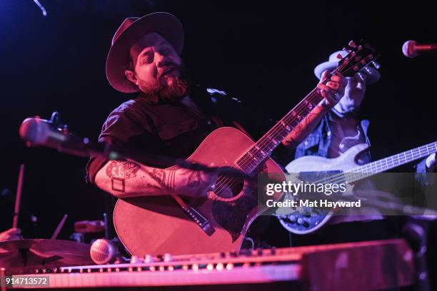 Nathaniel Rateliff and the Night Sweats perform during an EndSession hosted by 107.7 The End at Chop Suey on February 5, 2018 in Seattle, Washington.