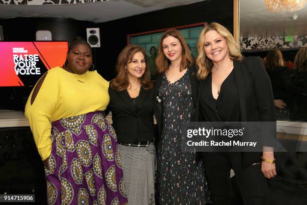 Gabourey Sidibe, Kathy Najimy, Amber Tamblyn and Mary McCormack attends The 2018 MAKERS Conference at Hollywood Palladium on February 5, 2018 in Los...