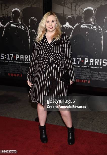 Actress Kathryn Eastwood arrives at the premiere of Warner Bros. Pictures' "The 15:17 To Paris" at Warner Bros. Studios on February 5, 2018 in...