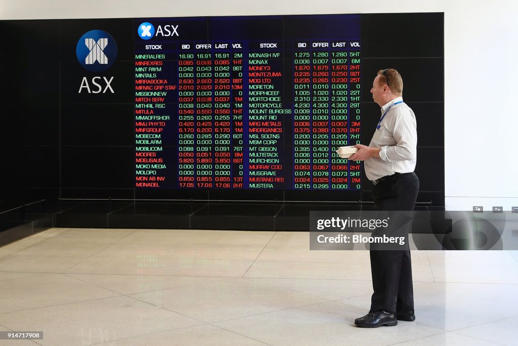 Stock Boards at the ASX As Asia Markets Plunge After U.S. Stocks Fall Most in More Than Six Years