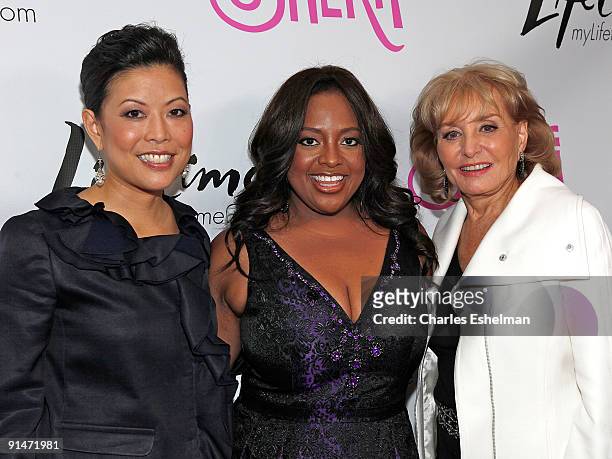 Lifetime President and CEO Andrea Wong, actress Sherri Shepherd and "The View" host Barbara Walters attend the "Sherri" launch party at the Empire...