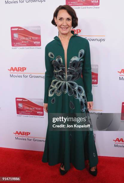 Laurie Metcalf attends AARP's 17th Annual Movies For Grownups Awards at the Beverly Wilshire Four Seasons Hotel on February 5, 2018 in Beverly Hills,...