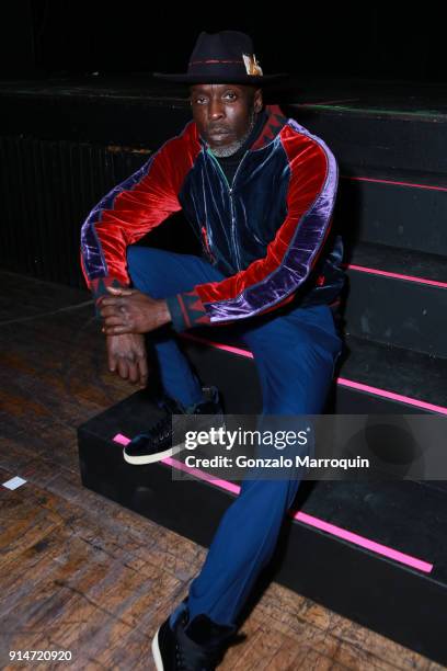 Actor Michael K. Williams attends the Ovadia & Sons fashion show, during New York Fashion Week: Mens' at Irving Plaza on February 5, 2018 in New York...