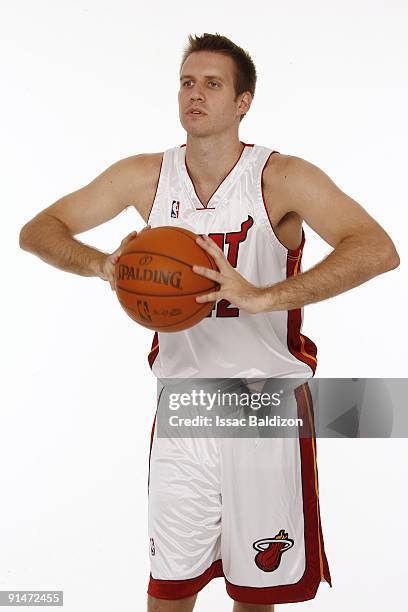 Shavlik Randolph of the Miami Heat poses for a portrait during 2009 NBA Media Day on September 28, 2009 at the America Airlines Arena in Miami,...