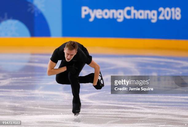 Michael Brezina of The Czech Republic practices during Figure Skating training ahead of the PyeongChang 2018 Winter Olympic Games at Gangneung Ice...
