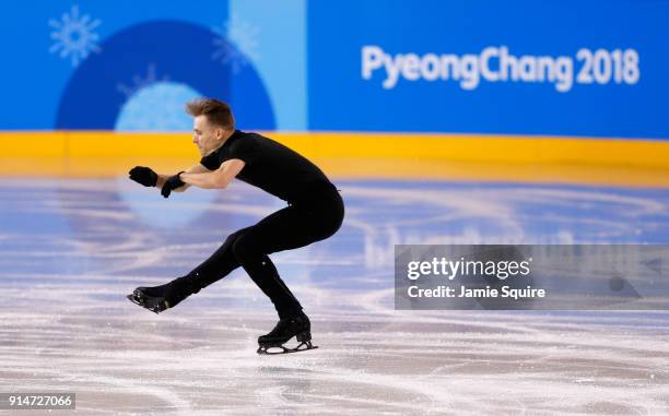 Michael Brezina of The Czech Republic practices during Figure Skating training ahead of the PyeongChang 2018 Winter Olympic Games at Gangneung Ice...