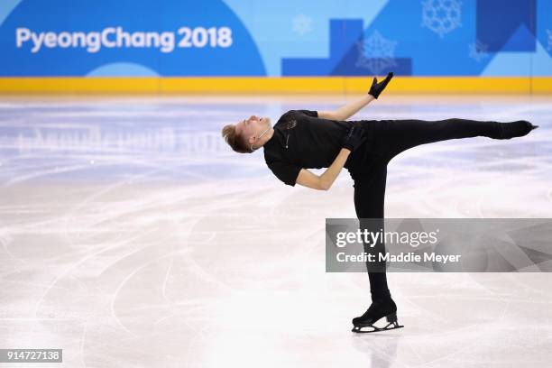 Michael Brezina of The Czech Republic practices during Figure Skating training ahead of the PyeongChang 2018 Winter Olympic Games at Gangneung Ice...