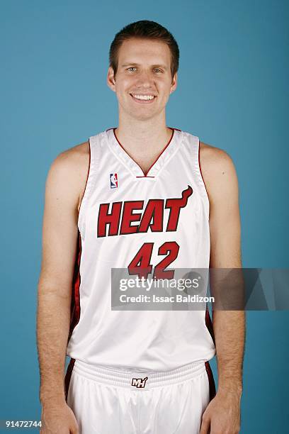 Shavlik Randolph of the Miami Heat poses for a portrait during 2009 NBA Media Day on September 28, 2009 at the America Airlines Arena in Miami,...