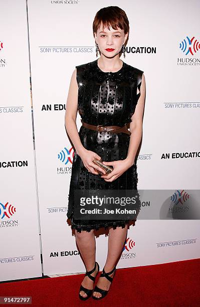 Actress Carey Mulligan attends the New York premiere of "An Education" at the Paris Theatre on October 5, 2009 in New York City.
