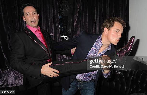 Craig Revel Horwood and John Barrowman attend the press night for La Cage Aux Folles at the Playhouse Theatre on October 5, 2009 in London, England.