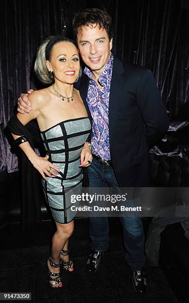 Tracie Bennett and John Barrowman attend the press night for La Cage Aux Folles at the Playhouse Theatre on October 5, 2009 in London, England.