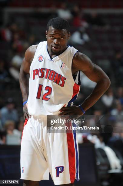 Will Bynum of the Detroit Pistons during a game against the Miami Heat in a preseason game at the Palace of Auburn Hills on October 5, 2009 in Auburn...