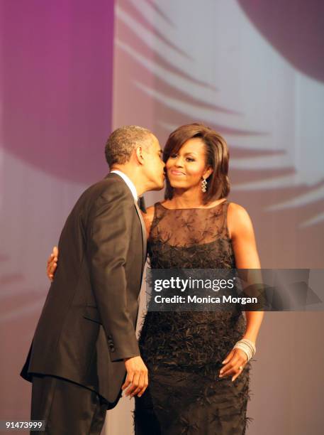 President Barack Obama and First Lady Michelle Obama attends the Congressional Black Caucus 39th Annual Legislative Conference's Phoenix Awards...