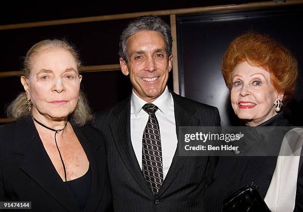 Actress Lauren Bacall, Charles Cohen and actress Arlene Dahl attend the "Designing Woman" AMPAS screening at the Academy Theater at Lighthouse...