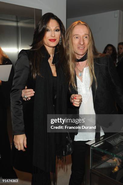 Anna Tatangelo and John Richmond attend John Richmond Cocktail as part of the Paris Womenswear Fashion Week on October 5, 2009 in Paris, France.