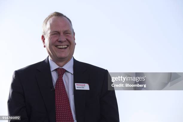 Steven Lien, president of Asia Pacific at Honeywell Aerospace, reacts during a Bloomberg Television interview at the Singapore Airshow in Singapore,...