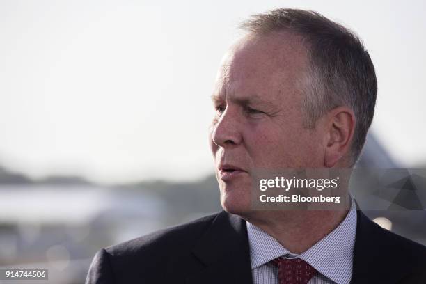 Steven Lien, president of Asia Pacific at Honeywell Aerospace, speaks during a Bloomberg Television interview at the Singapore Airshow in Singapore,...