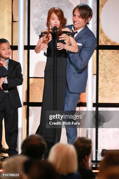 Valeria Cotto, Christopher Rivera and Sean Baker accept the award for Best Intergenerational Movie at AARP's 17th Annual Movies For Grownups Awards...