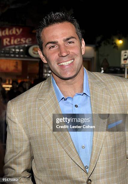 Football player Kurt Warner arrive at the Los Angeles premiere of "Couples Retreat" held the Mann's Village Theatre on October 5, 2009 in Westwood,...