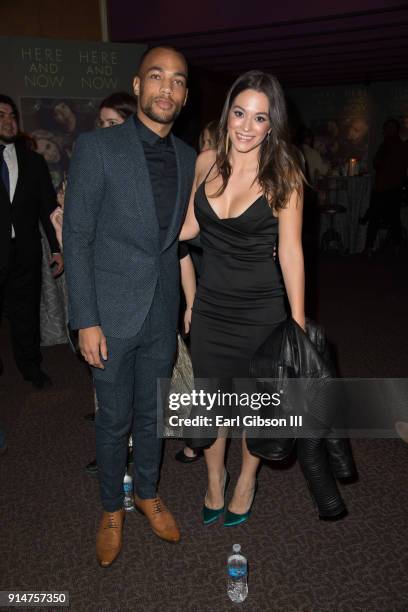 Actors Kendrick Sampson and Stephanie Arcilla attend the Premiere Of HBO's "Here And Now" After Party at Directors Guild Of America on February 5,...