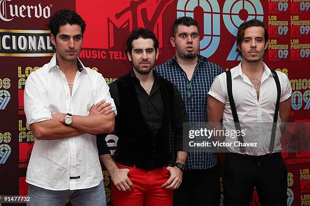 Rock band Panda attends the 2009 Los Premios MTV Mexico at the Hipodromo De Las Americas on October 5, 2009 in Mexico City, Mexico.