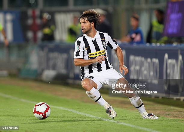 Ribas da Cunha Diego of Juventus FC is shown in action during the Serie A match played between Us Citta' di Palermo and Juventus FC at Stadio Renzo...